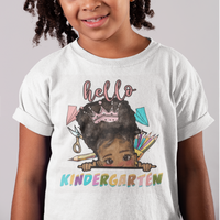 Hello Kindergarten T Shirt For Kid Cute Melanin Little Girl Kinder Era - Wonder Print Shop