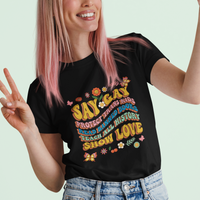 Retro Groovy T Shirt Say Gay Protect Trans Kids Read Banned Books Lgbt Groovy - Wonder Print Shop