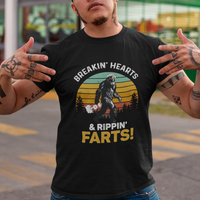 Funny Bigfoot T Shirt Breakin Hearts & Rippin Farts! Sasquatch - Wonder Print Shop