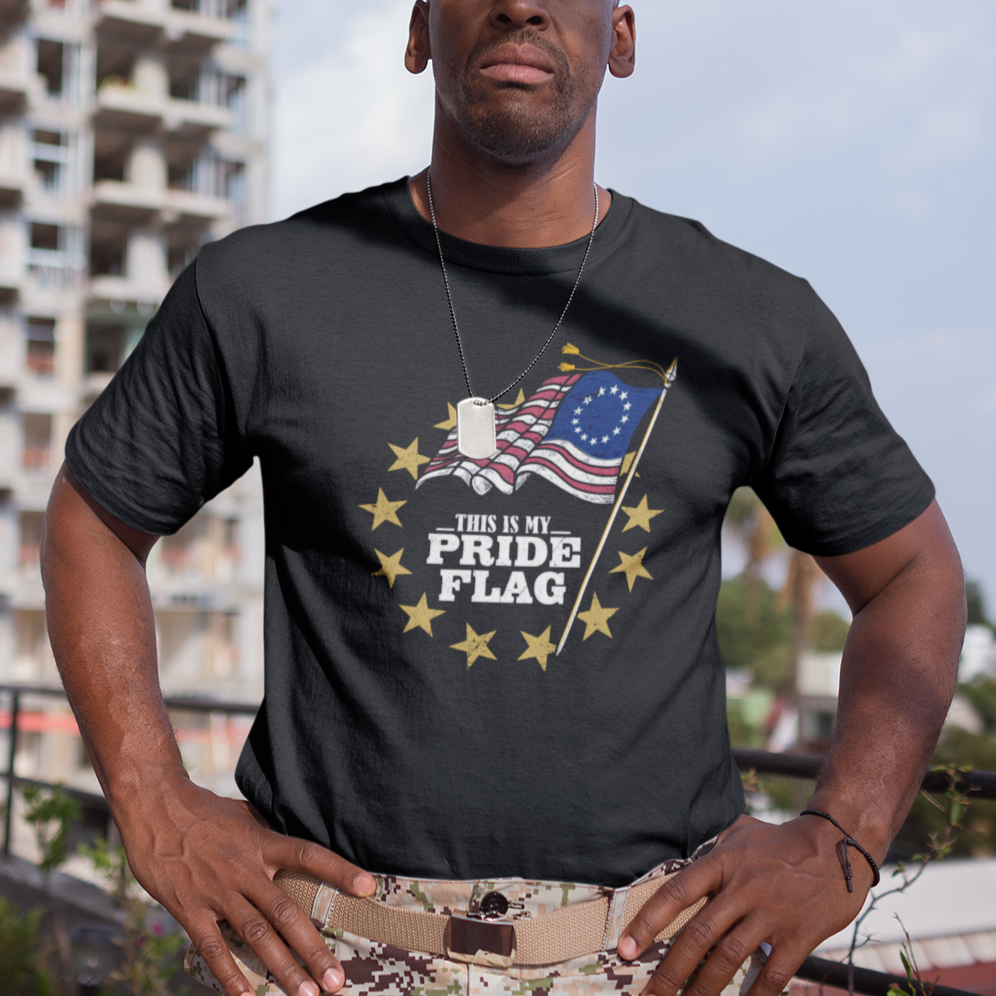 Betsy Ross Flag T Shirt This Is My Pride Flag American Patriotic - Wonder Print Shop