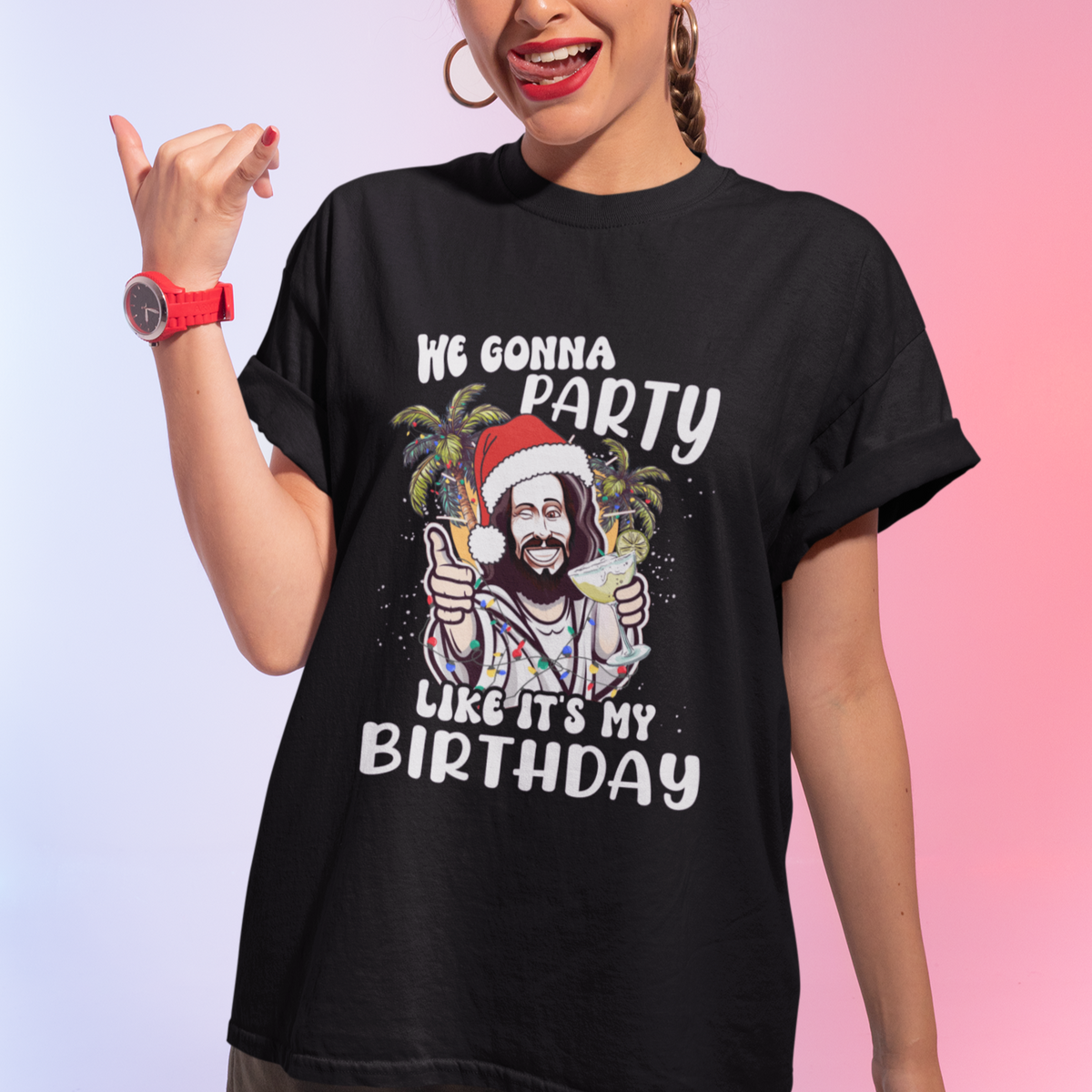 Christmas in July T Shirt We Gonna Party Like It's My Birthday Jesus Christmas In July - Wonder Print Shop