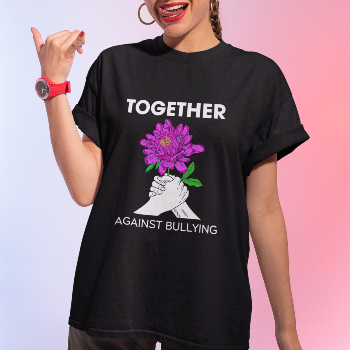 Anti Bullying T Shirt Together Against Bullying Orange - Wonder Print Shop
