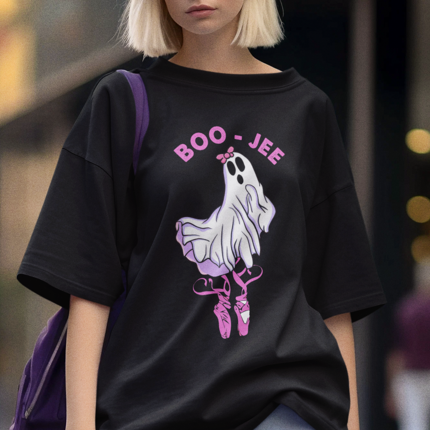 Halloween T Shirt Boo-Jee Ballerina Spooky Season Cute Ghost - Wonder Print Shop