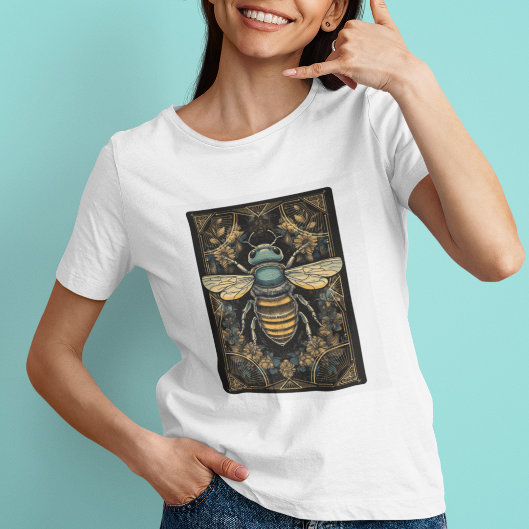 Dark Academia Spiritual Bumble Bee Tarot Card T Shirt For Women - Wonder Print Shop