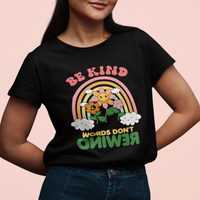 Anti Bullying T Shirt Be Kind Words Don't Rewind Rainbow - Wonder Print Shop