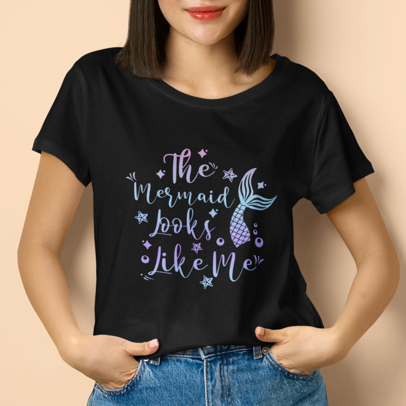 Funny Mythical The Mermaid Looks Like Me T Shirt For Women - Wonder Print Shop