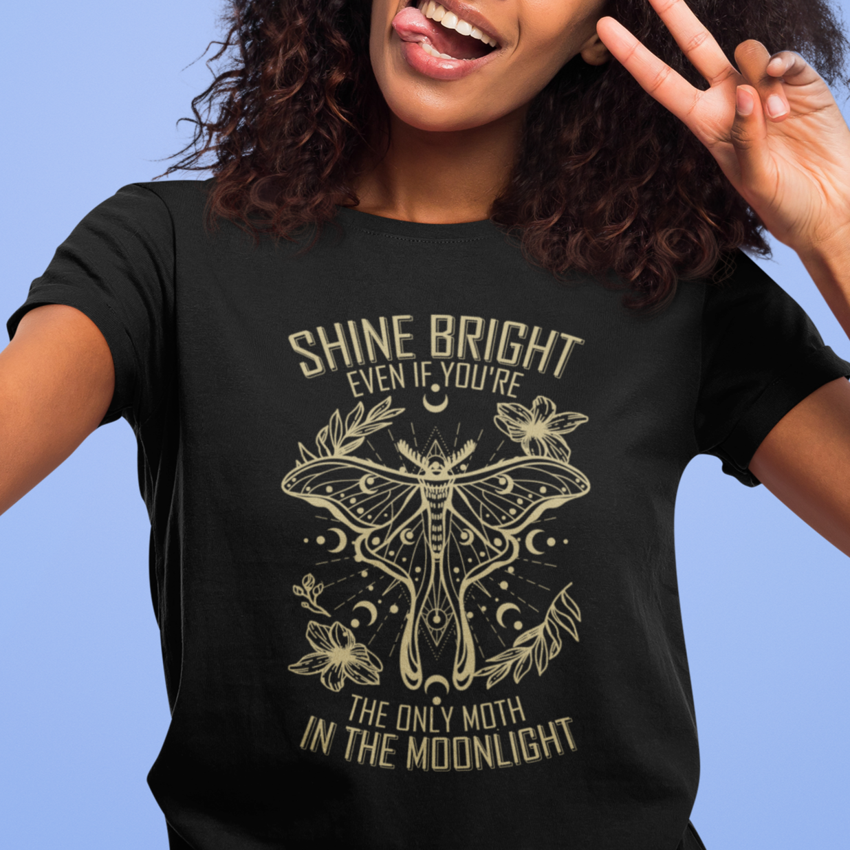 Dark Academia Celestial Luna Moth Shine Bright Even If You're The Only Moth In The Moonlight Cottagecore Moth T-Shirt for Women T Shirt For Women - Wonder Print Shop
