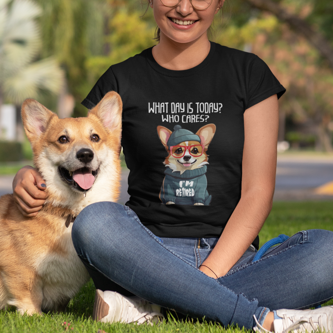 Retirement T Shirt What Day Is Today Who Cares I'm Retired Funny Dog - Wonder Print Shop
