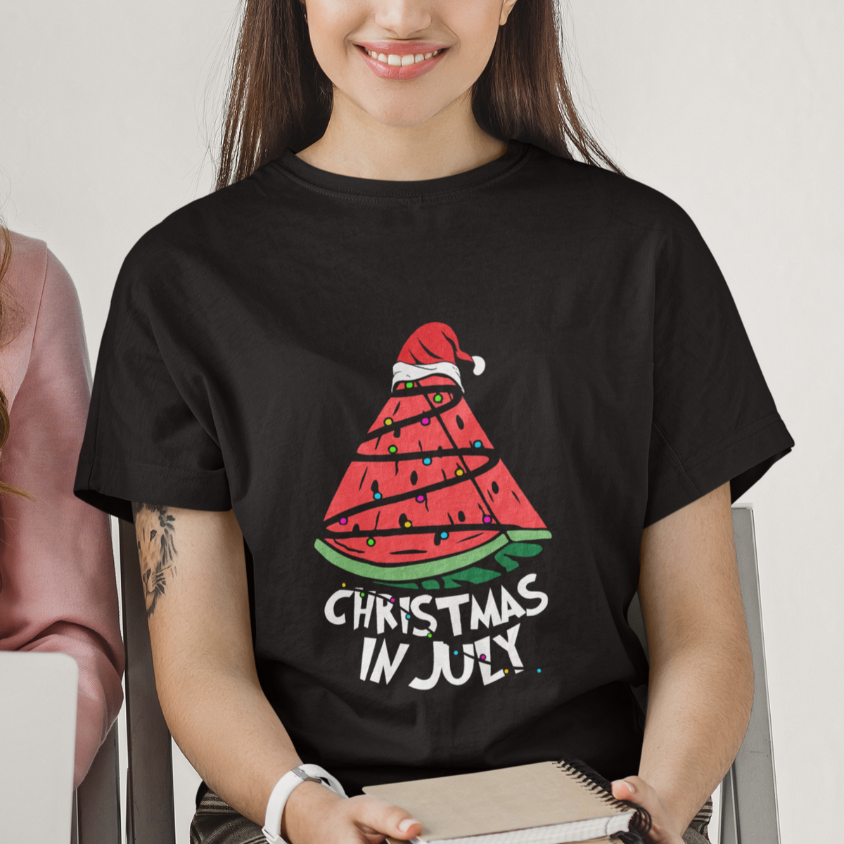 Christmas in July T Shirt Christmas In July Watermelon Xmas Tree Summer Beach Vacation - Wonder Print Shop
