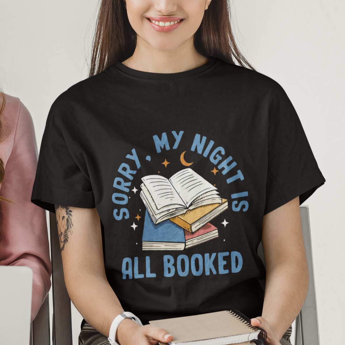 Reading T Shirt Sorry My Night Is All Booked Reader Book Lover - Wonder Print Shop