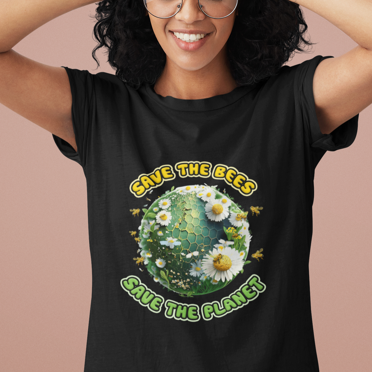 Earth Day T Shirt Save The Bees Save The Planet Raise Environmental Awareness Go Green Go Planet - Wonder Print Shop