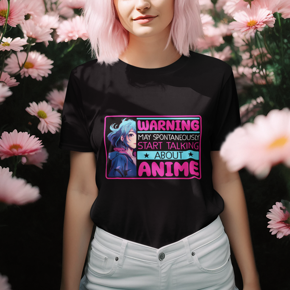 Warning May Spontaneously Start Talking About Anime T Shirt - Wonder Print Shop