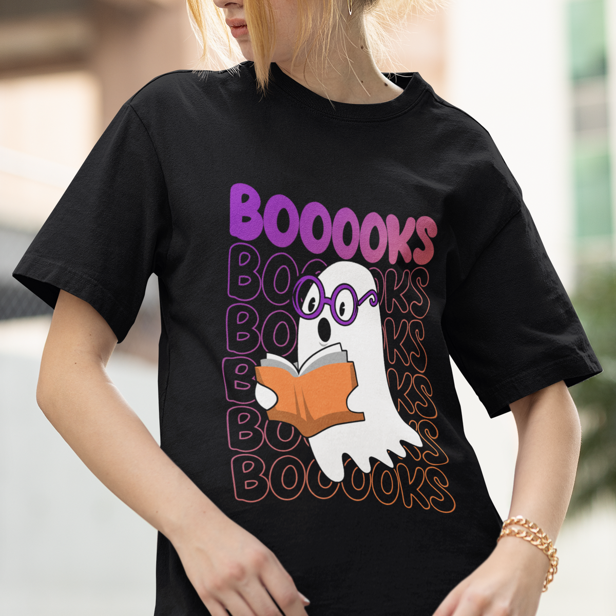 Halloween Reading T Shirt Booooks Cute Ghost Nerd Boo Sheet - Wonder Print Shop