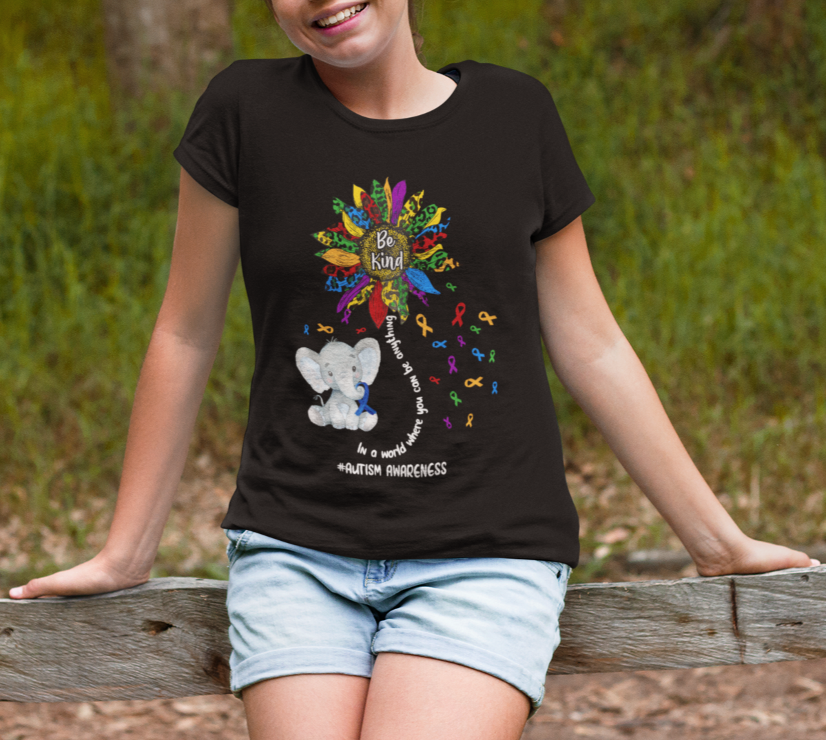 Elephant Autism Awareness Be Kind Puzzle Autistic Support T Shirt - Wonder Print Shop