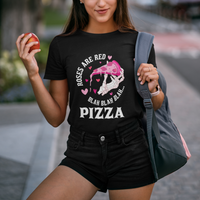 Valentine's Day T Shirt Roses Are Red Blah Skeleton Pizza Funny Food Lover - Wonder Print Shop
