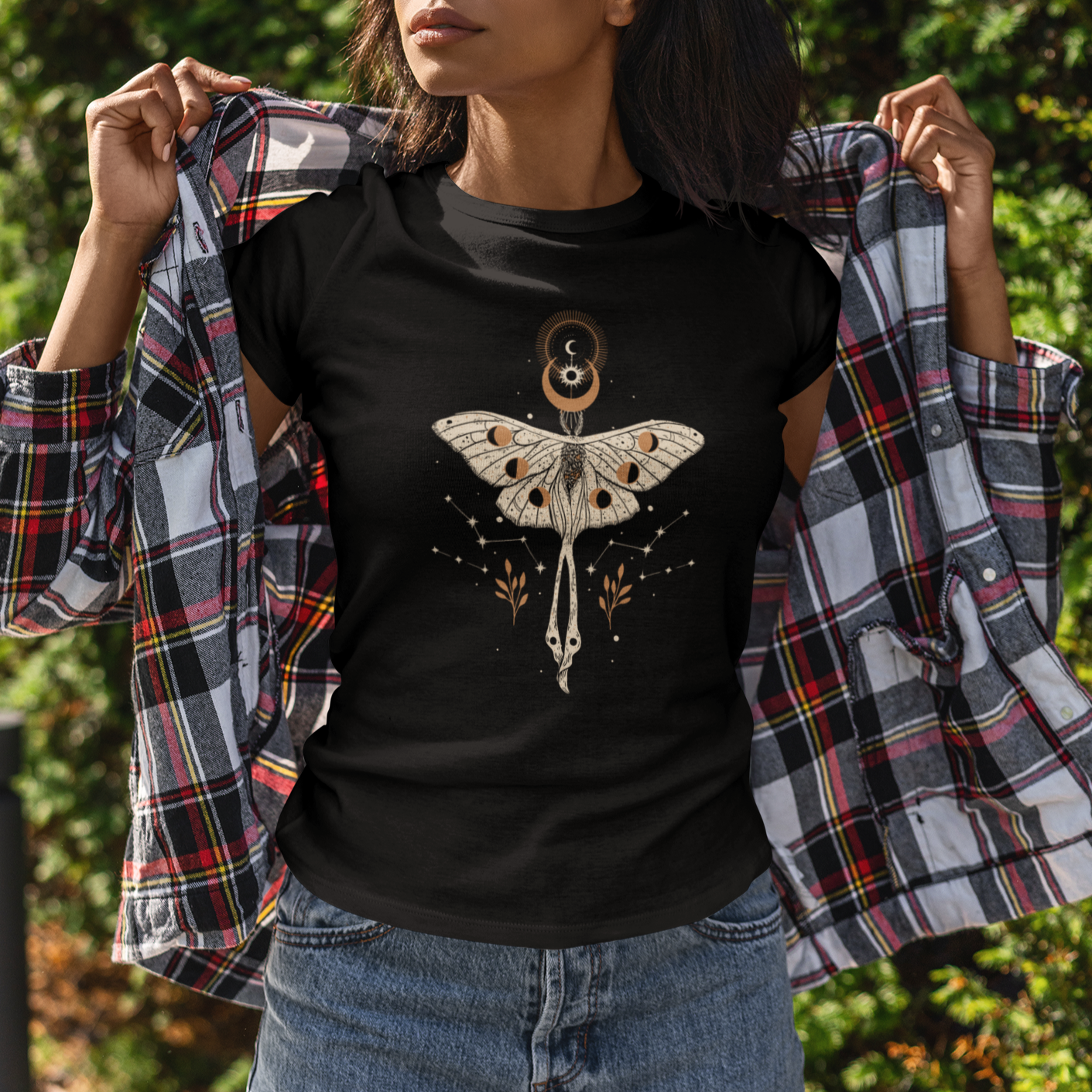 Cottagecore Dark Academia Luna Moth T Shirt For Women - Wonder Print Shop