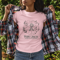 Brain Cancer T Shirt Brain Cancer Awareness Support Gray Ribbon Brain Men Womens - Wonder Print Shop