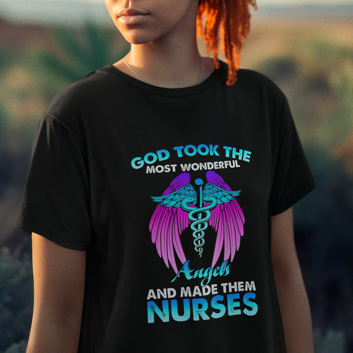 Funny Nurse T Shirt For Women Nurse Wings God Took The Most Wonderful Angels And Made Them Nurses Empowering Caregivers, Nurse Life Pride, Nurse Appreciation Gift for Nurse Week - Wonder Print Shop