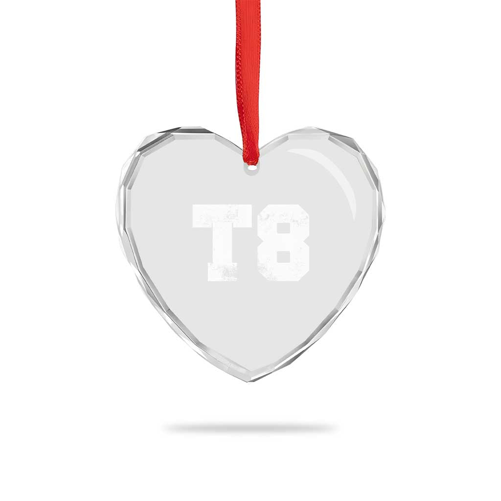 T8 Jersey Heart Crystal Glass Ornament Concert Inspired Outfit Varsity Sports - Wonder Print Shop