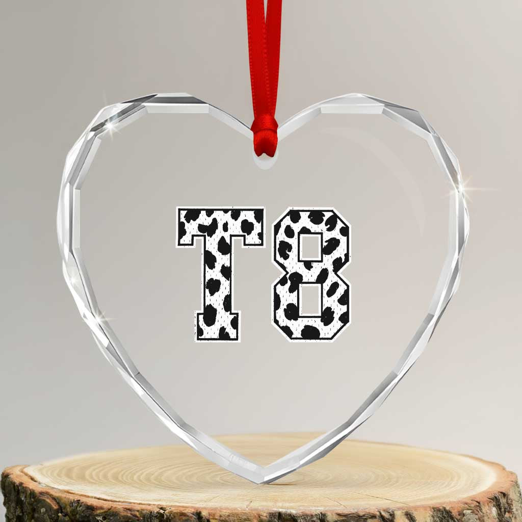 T8 Jersey Number Heart Crystal Glass Ornament Y2k Leopard Number Concert Inspired Outfit Varsity Sports - Wonder Print Shop