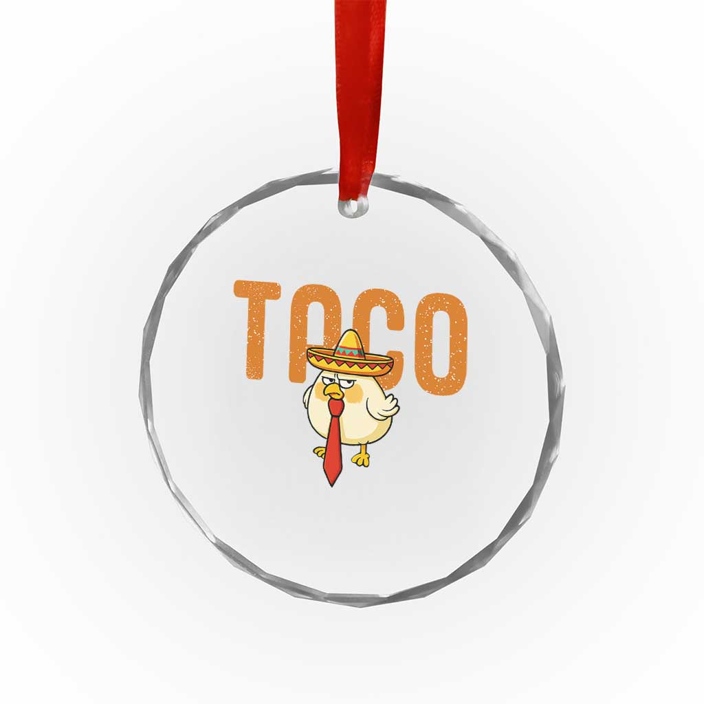 TACO Chicken in Sombrero Crystal Glass Ornament Funny Mexican Food - Wonder Print Shop