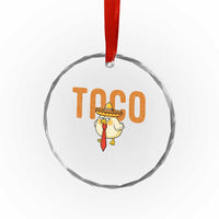 TACO Chicken in Sombrero Crystal Glass Ornament Funny Mexican Food - Wonder Print Shop