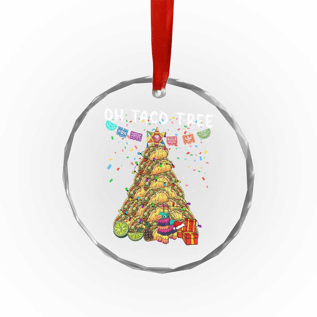 Taco Christmas Tree Crystal Glass Ornament Funny Xmas Foodie Mexican - Wonder Print Shop