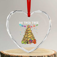 Taco Christmas Tree Heart Crystal Glass Ornament Funny Xmas Foodie Mexican - Wonder Print Shop