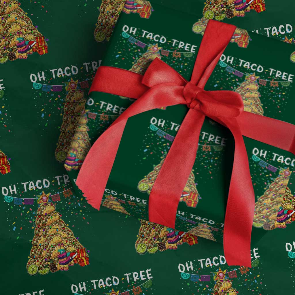 Taco Christmas Tree Wrapping Paper Roll Funny Xmas Foodie Mexican - Wonder Print Shop