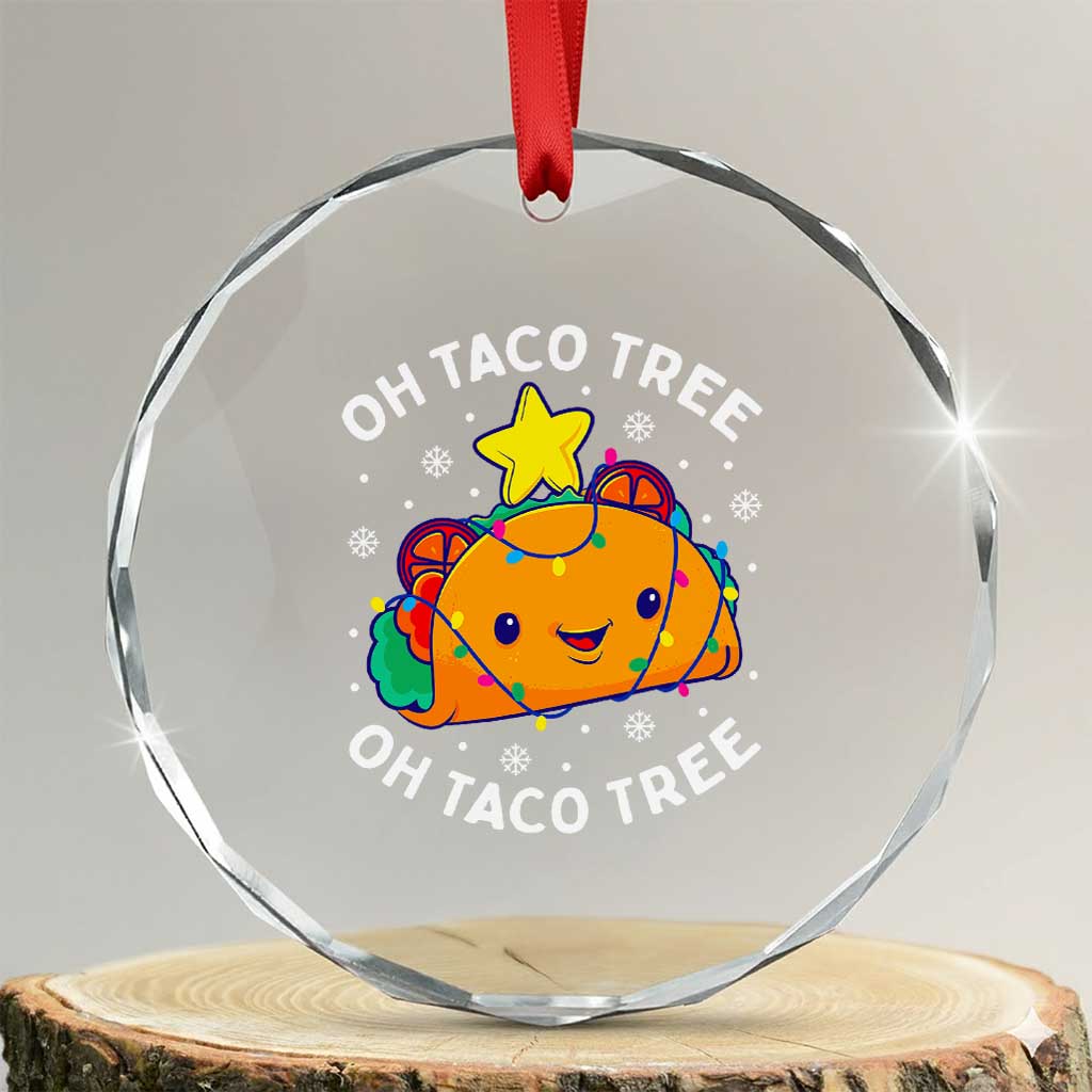 Taco Xmas Tree Crystal Glass Ornament Oh Taco Tree Cute Xmas Mexican Food Lover TS02