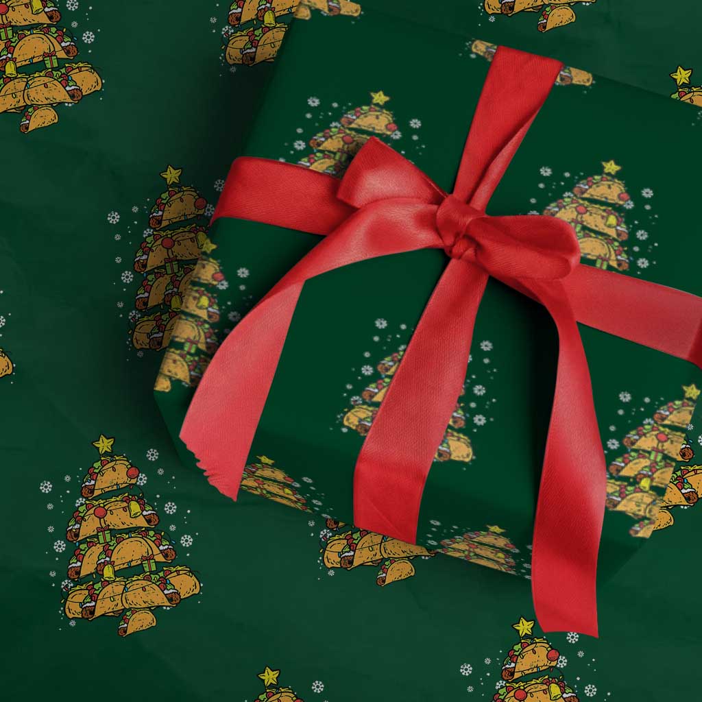 Taco Xmas Tree Wrapping Paper Roll Mexican Food Tacos Lover Xmas in Mexico
