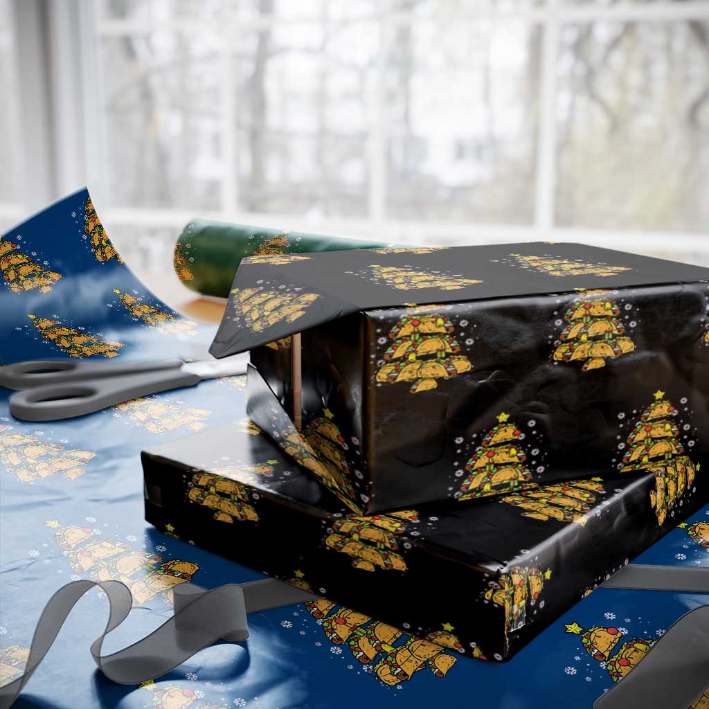 Taco Xmas Tree Wrapping Paper Roll Mexican Food Tacos Lover Xmas in Mexico
