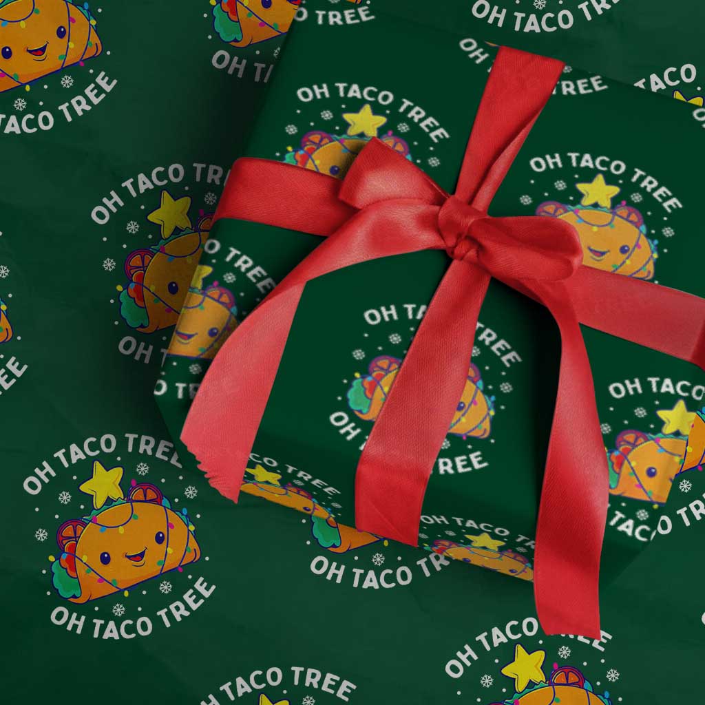 Taco Xmas Tree Wrapping Paper Roll Oh Taco Tree Cute Xmas Mexican Food Lover
