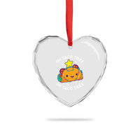 Taco Xmas Tree Heart Crystal Glass Ornament Oh Taco Tree Cute Xmas Mexican Food Lover - Wonder Print Shop