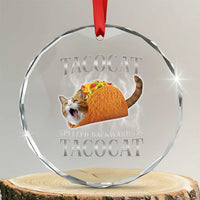 Tacocat Spelled Backwards Is Tacocat Crystal Glass Ornament Funny Cat Gift 90s Bootleg - Wonder Print Shop