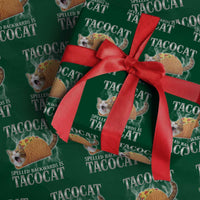 Tacocat Spelled Backwards Is Tacocat Wrapping Paper Roll Funny Cat Gift 90s Bootleg - Wonder Print Shop