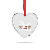 Tacos And Cervezas Heart Crystal Glass Ornament Mexican Food Beer Humor