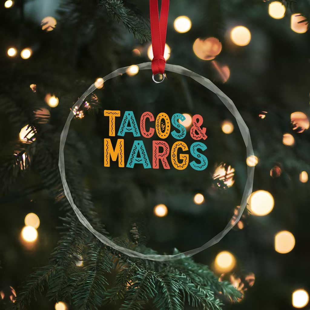 Tacos And Margaritas Lover Crystal Glass Ornament Cinco De Mayo Fiesta