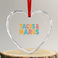 Tacos And Margaritas Lover Heart Crystal Glass Ornament Cinco De Mayo Fiesta