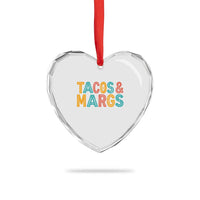 Tacos And Margaritas Lover Heart Crystal Glass Ornament Cinco De Mayo Fiesta