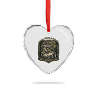 Tactical Trash Panda Heart Crystal Glass Ornament Funny Raccoon Military Graphic Patriotic Veteran