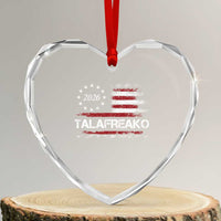 Talafreako James Talarico 2026 Heart Crystal Glass Ornament US Senate Texas Vintage American Flag