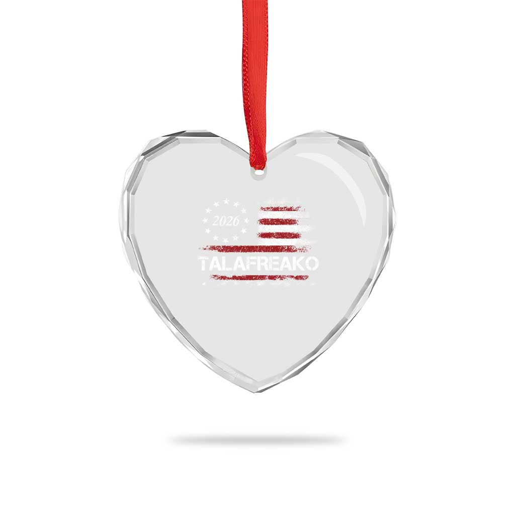 Talafreako James Talarico 2026 Heart Crystal Glass Ornament US Senate Texas Vintage American Flag