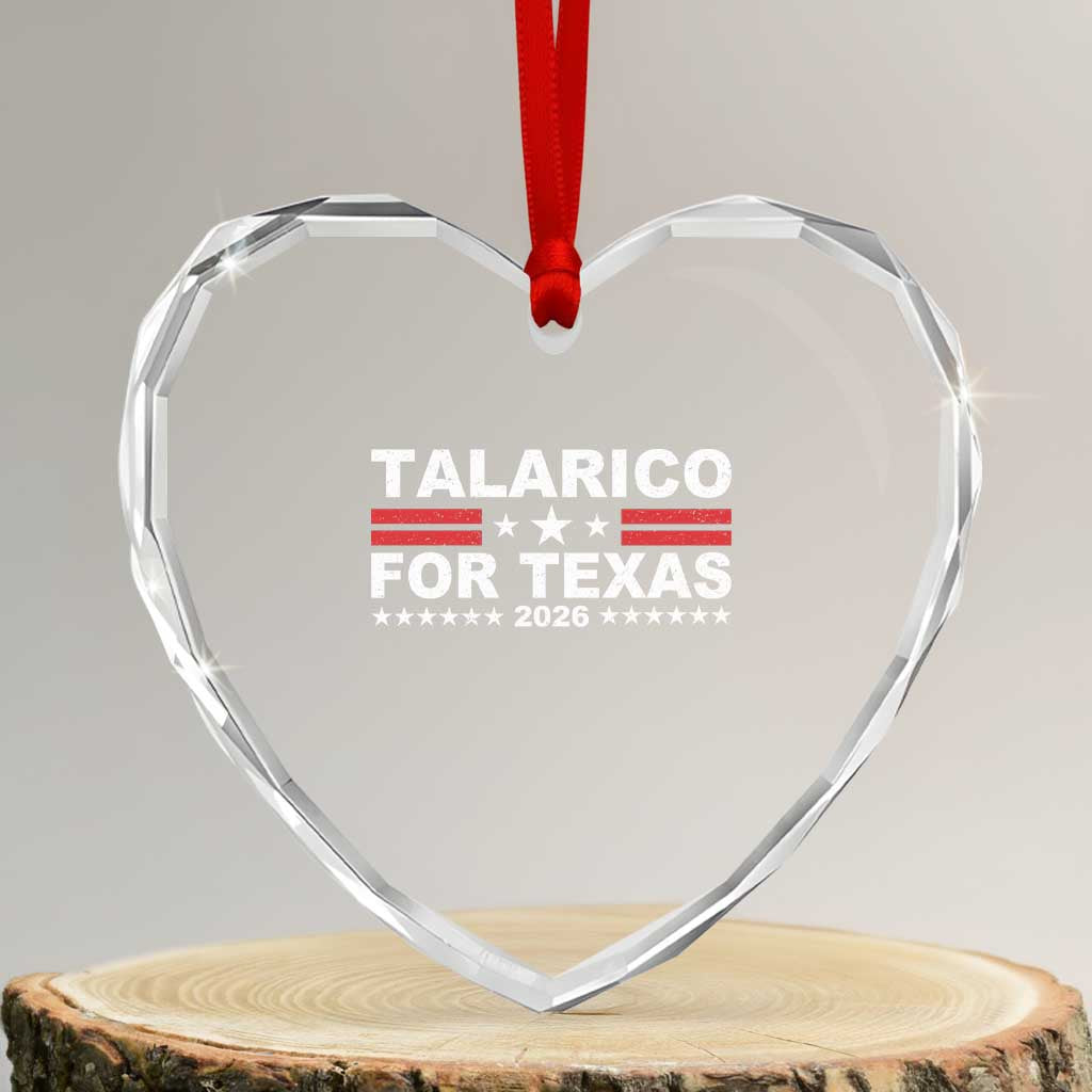 Talarico For Texas US Senate 2026 Heart Crystal Glass Ornament James Talarico Support