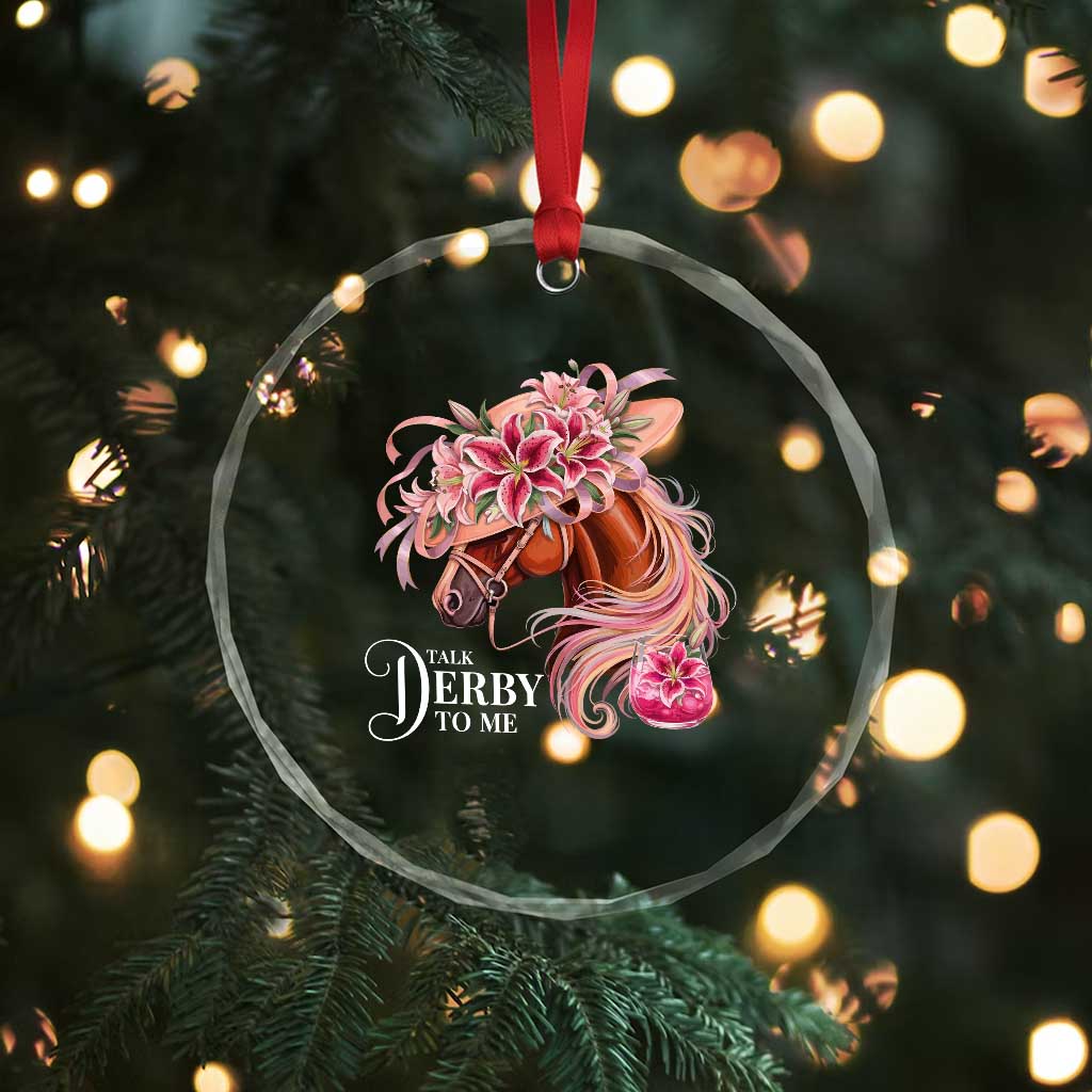 Talk Derby To Me Crystal Glass Ornament Funny Horse Racing Derby Day Stargazer Lilies