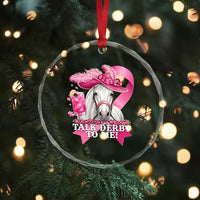 Talk Derby To Me Crystal Glass Ornament Funny Horse Racing Oaks Derby Day Pink Ribbon