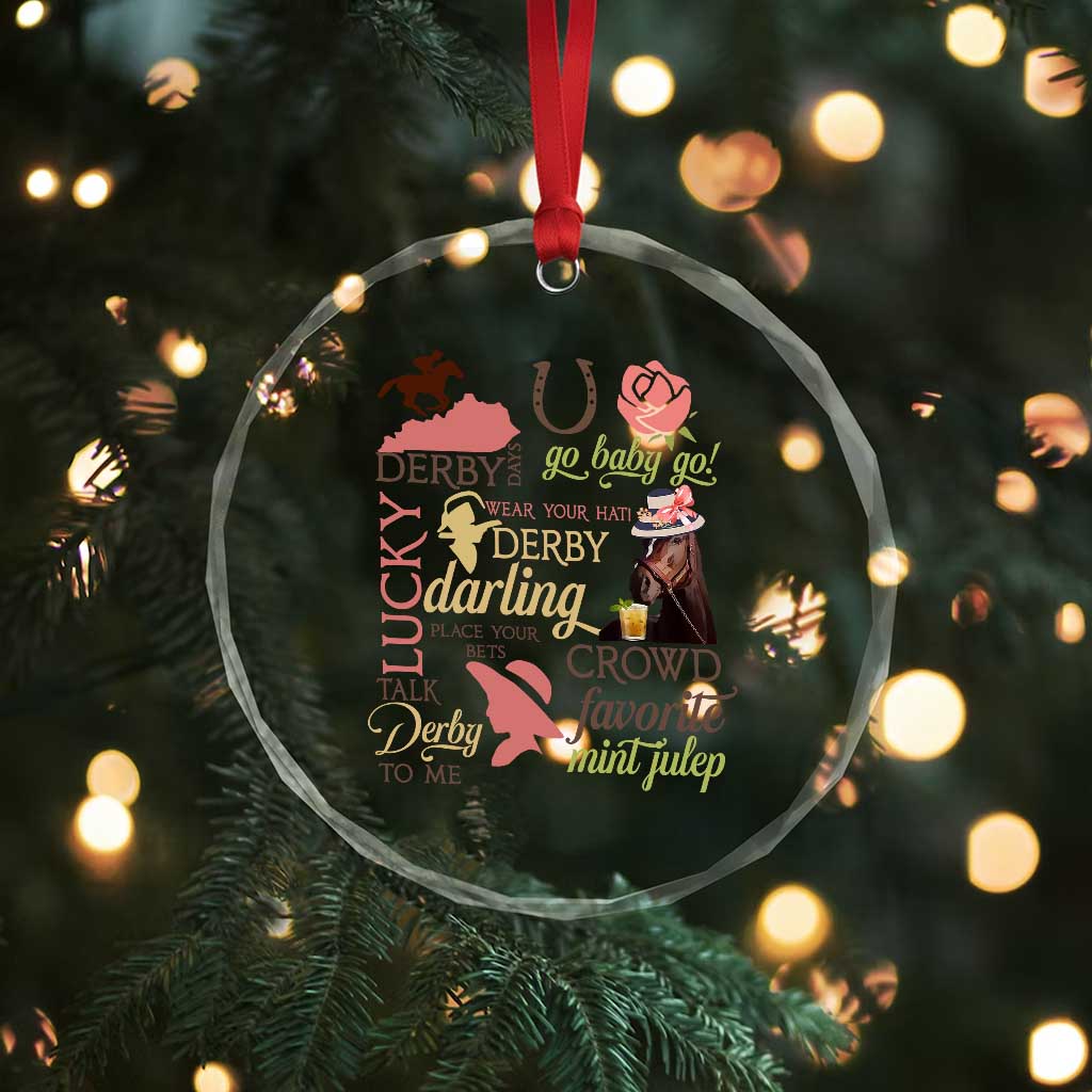 Talk Derby To Me Crystal Glass Ornament Horse Riders Ky Racing Day TS02