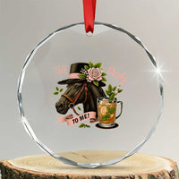 Talk Derby To Me Crystal Glass Ornament Ky Horse Racing Mint Julep and Roses TS02