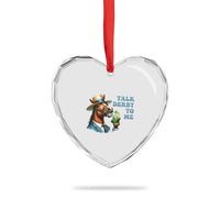 Talk Derby To Me Heart Crystal Glass Ornament Funny Horse Racing KY Racing Day