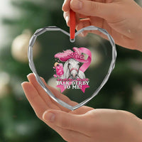 Talk Derby To Me Heart Crystal Glass Ornament Funny Horse Racing Oaks Derby Day Pink Ribbon